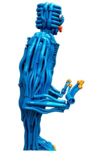 EL HOMBRE AZUL , THE BLUE MAN BY MIGUEL MUÑOZ MARTINEZ PINTOR Y ESCULTOR